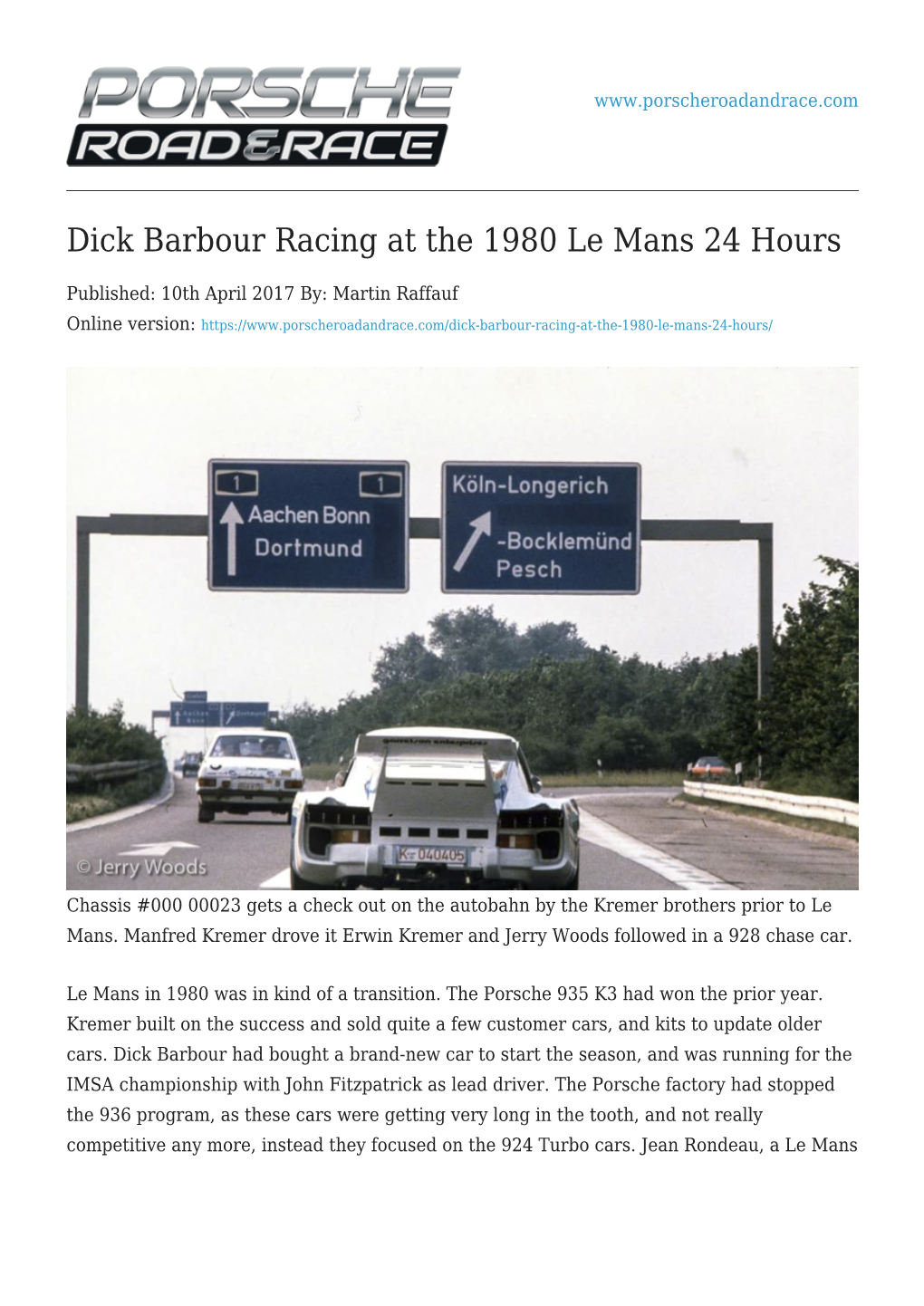 Dick Barbour Racing at the 1980 Le Mans 24 Hours