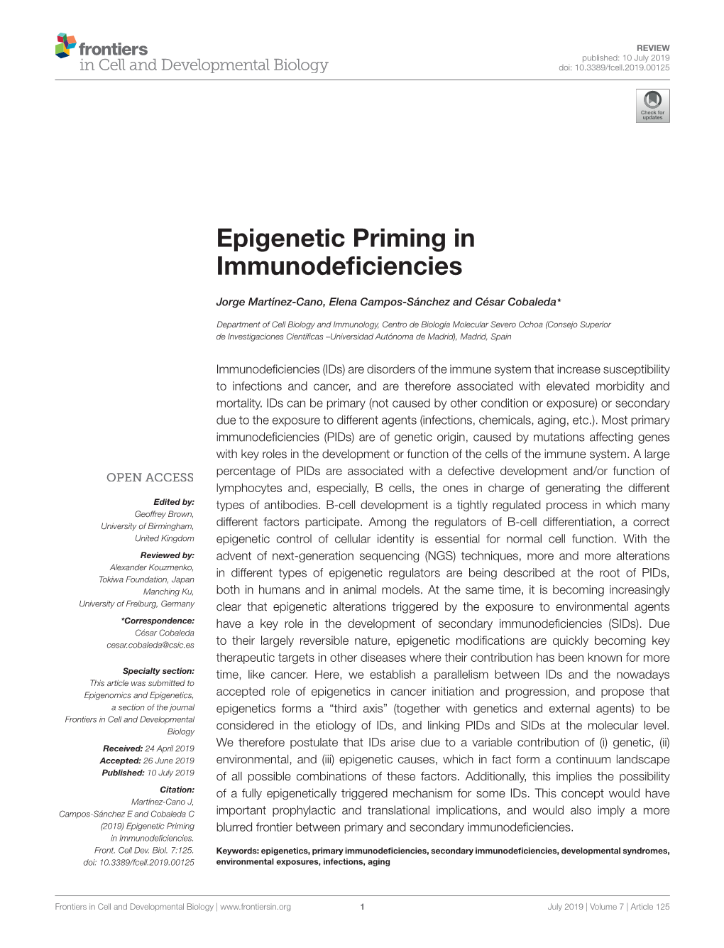 Epigenetic Priming in Immunodeficiencies