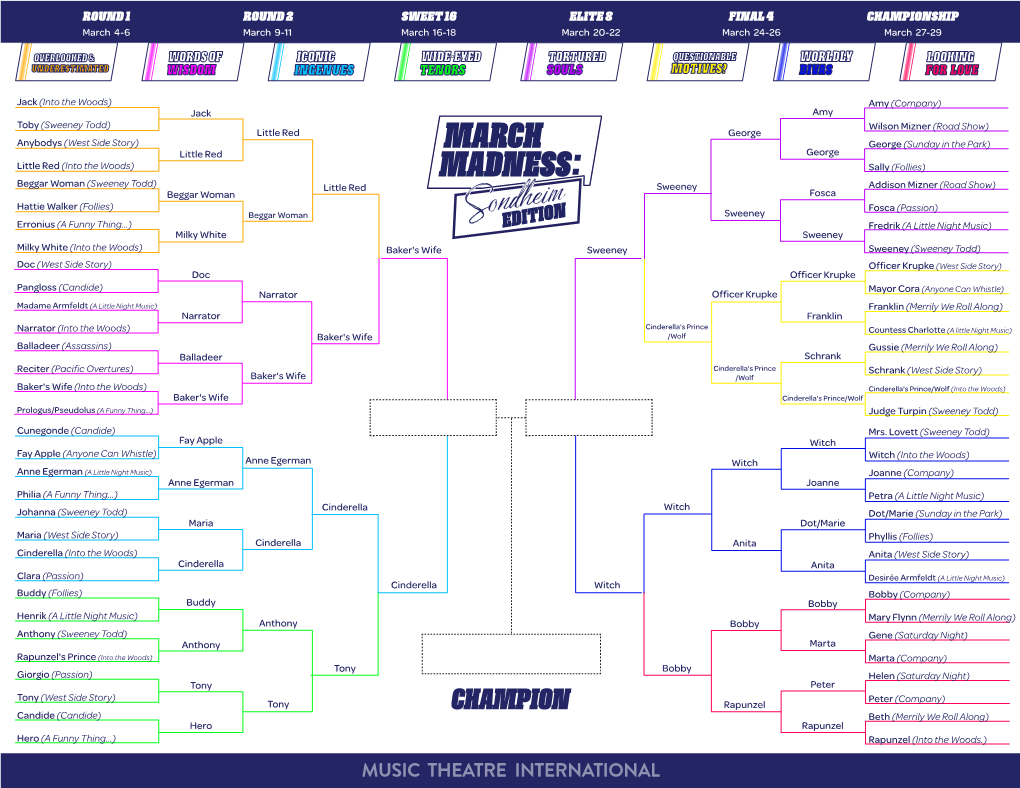 Sondheim Edition Bracket