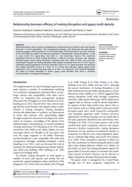 Relationship Between Efficacy of Mating Disruption and Gypsy Moth