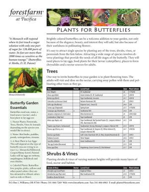 Plants for Butterflies