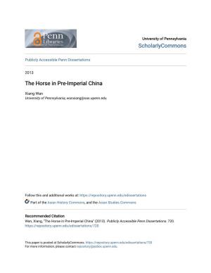 The Horse in Pre-Imperial China