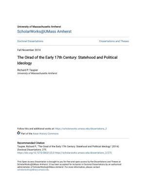 The Oirad of the Early 17Th Century: Statehood and Political Ideology