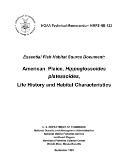 American Plaice, Hippoglossoides Platessoides, Life History and Habitat Characteristics