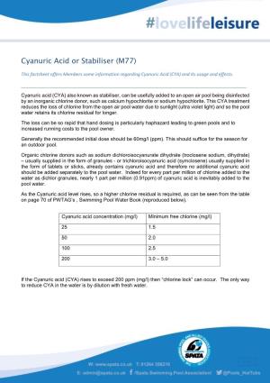 Cyanuric Acid Or Stabiliser (M77)