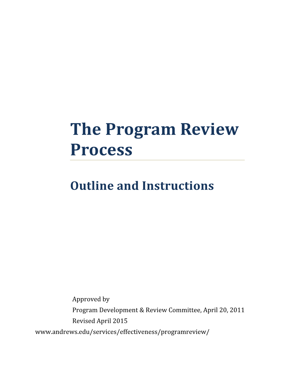 The Program Review Process