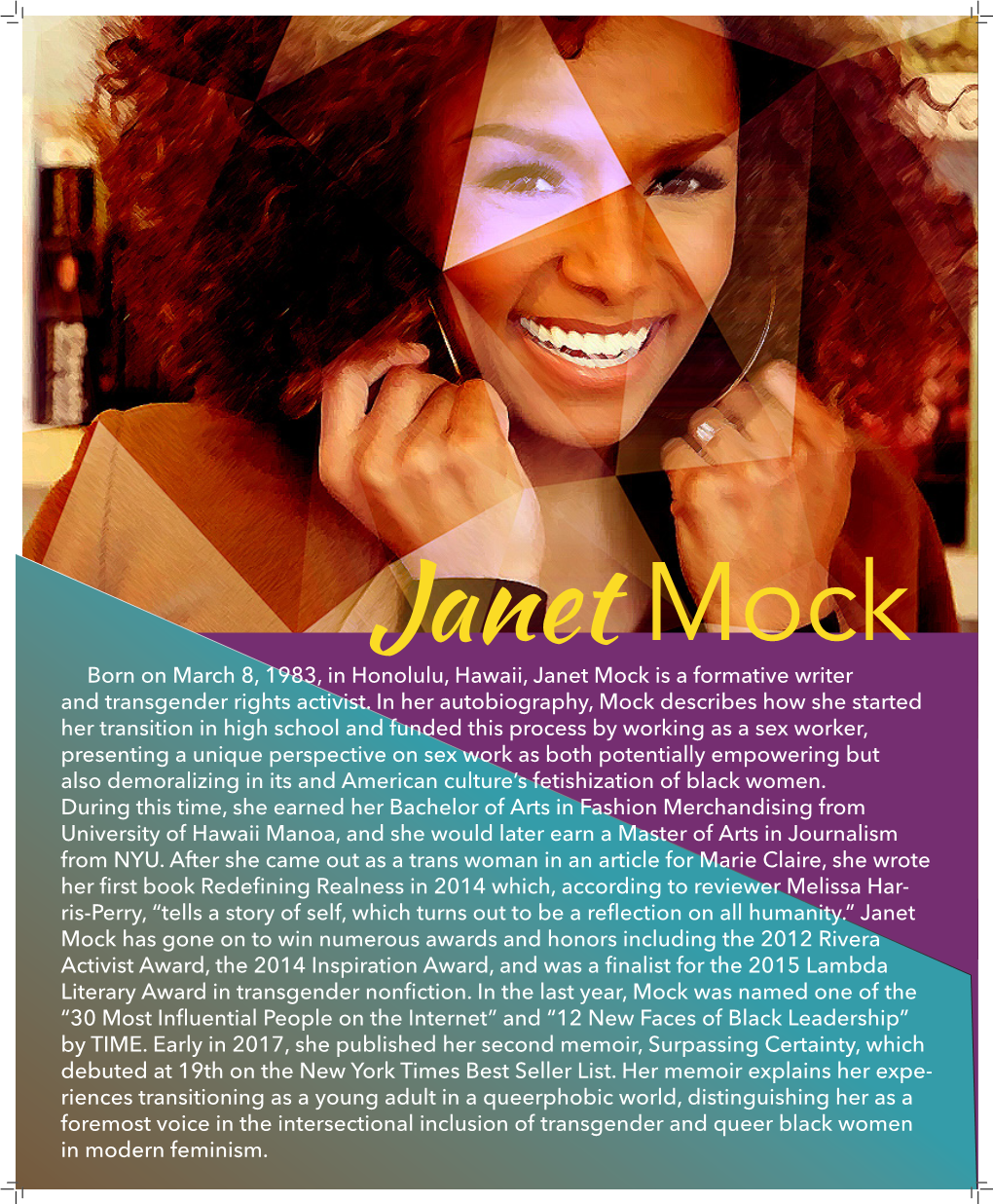 Born on March 8, 1983, in Honolulu, Hawaii, Janet Mock Is a Formative Writer and Transgender Rights Activist