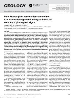 Indo-Atlantic Plate Accelerations Around the Cretaceous-Paleogene Boundary: a Time-Scale Error, Not a Plume-Push Signal L