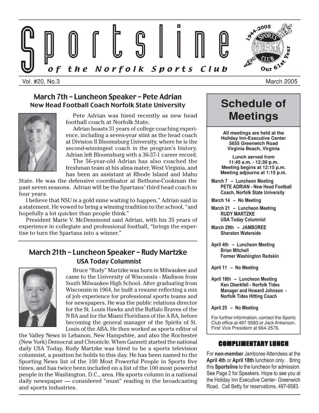 Sportsline to the Luncheon for Admission