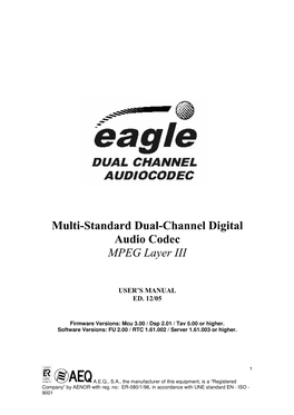 Multi-Standard Dual-Channel Digital Audio Codec MPEG Layer III