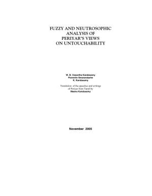 Fuzzy and Neutrosophic Analysis of Periyar's Views