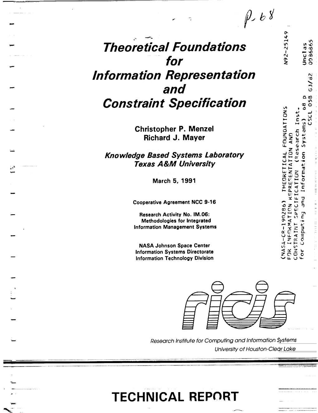 Theoretical Foundations Information Representation and Cons Train T