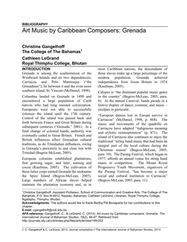 Art Music by Caribbean Composers: Grenada