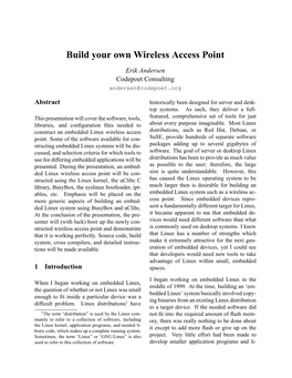 Build Your Own Wireless Access Point
