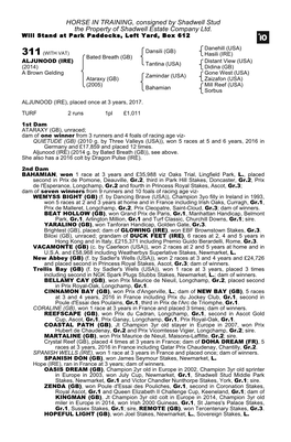 HORSE in TRAINING, Consigned by Shadwell Stud the Property of Shadwell Estate Company Ltd