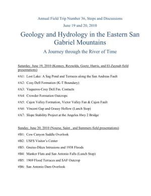 Geology and Hydrology in the Eastern San Gabriel Mountains