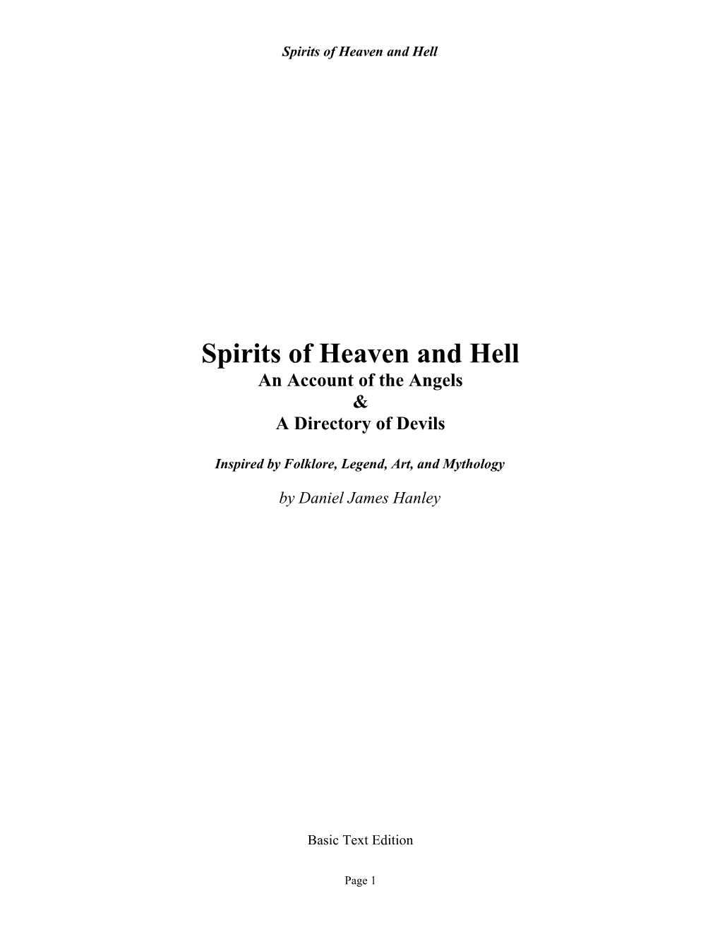 Spirits of Heaven and Hell