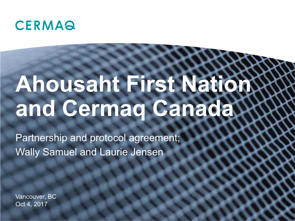 Ahousaht First Nation and Cermaq Canada