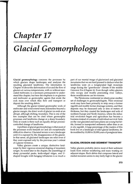 Chapter 17 Glacial Geomorphology