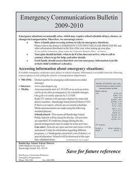 Emergency Communications Bulletin 2009-10.Pmd