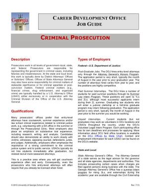 Criminal Prosecution Guide