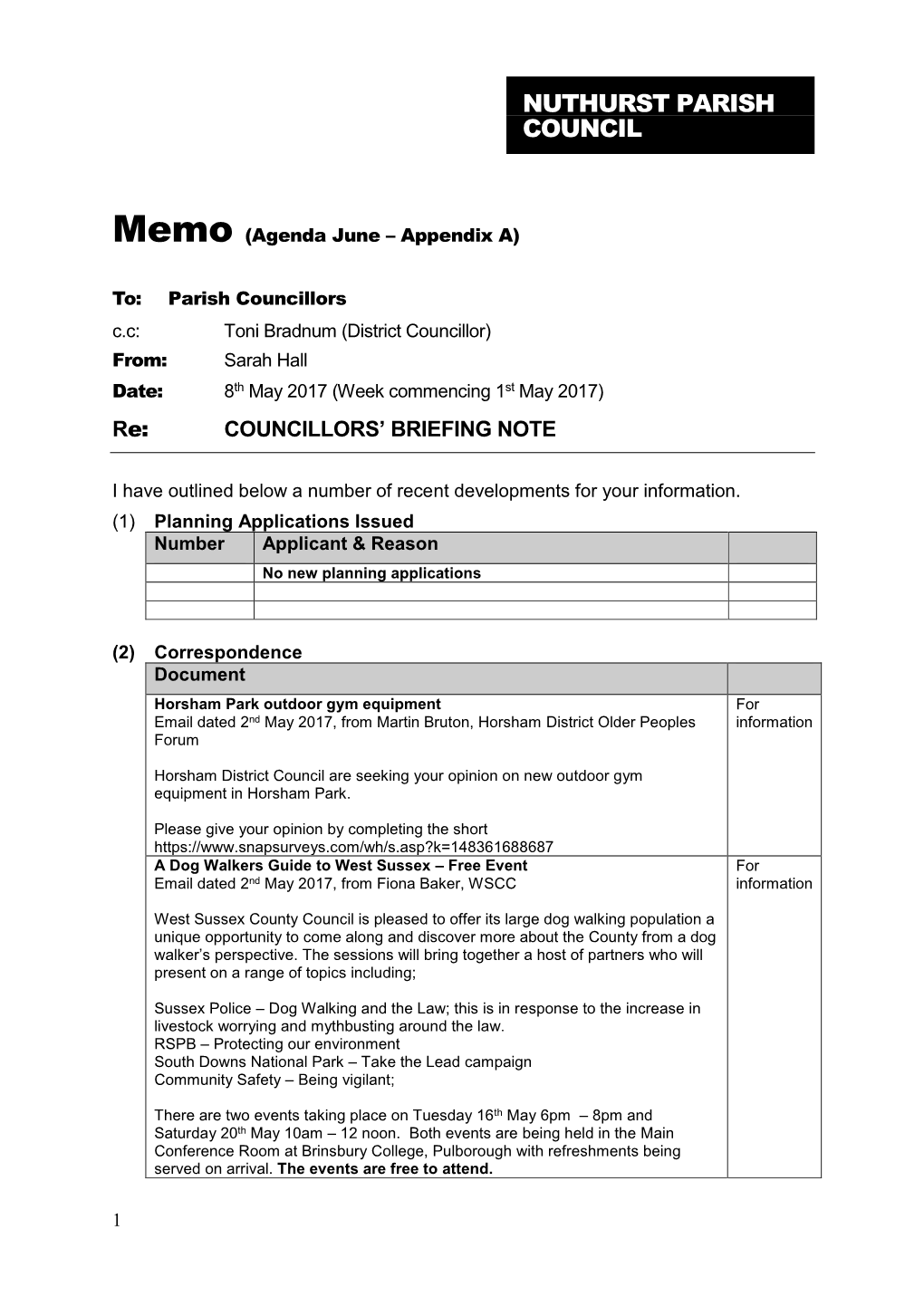 Nuthurst Parish Council