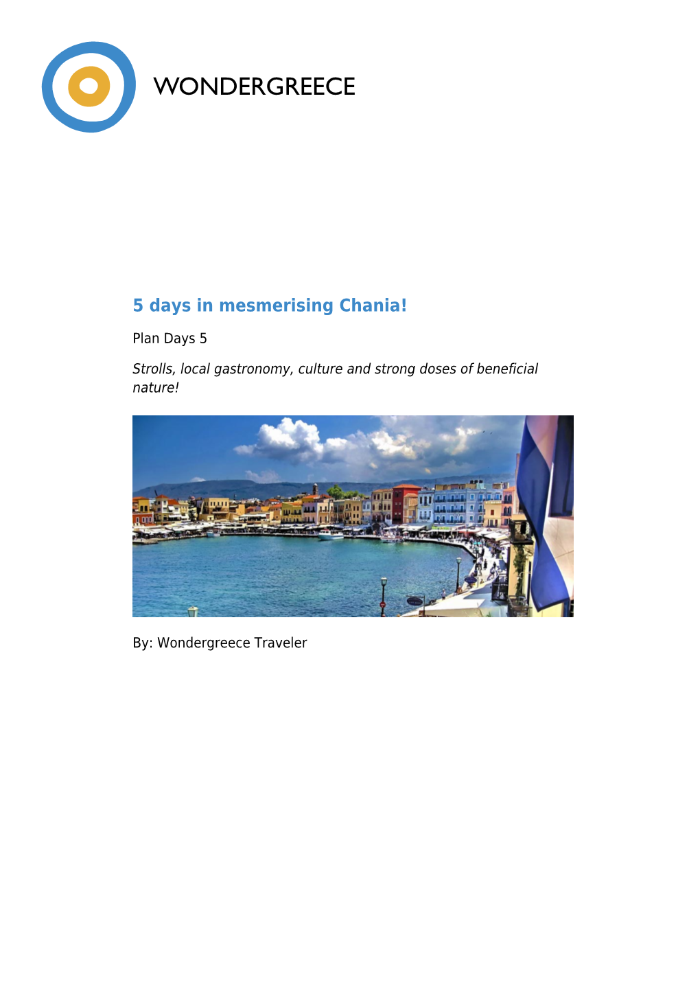 5 Days in Mesmerising Chania!