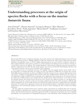 Understanding Processes at the Origin of Species Flocks with A