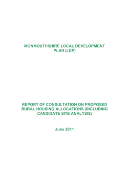Monmouthshire Local Development Plan (Ldp)