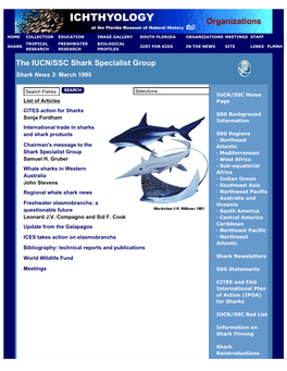 The IUCN/SSC Shark Specialist Group Shark News 3: March 1995