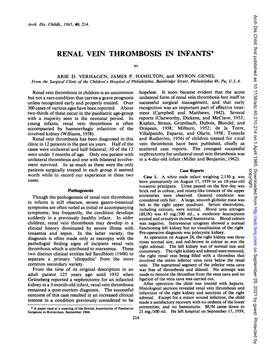 Renal Vein Thrombosis in Infants*