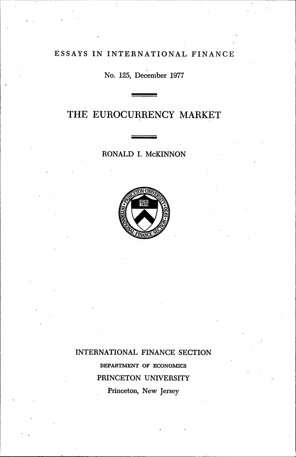 The Eurocurrency Market