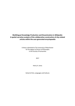 A Spatial Narrative Analysis of the Collaborative Construction of City-Related Articles Within the User-Generated Encyclopaedia