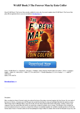 Download WARP Book 3 the Forever Man by Eoin Colfer