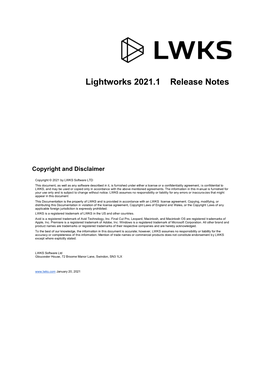 Lightworks 2021.1 Release Notes