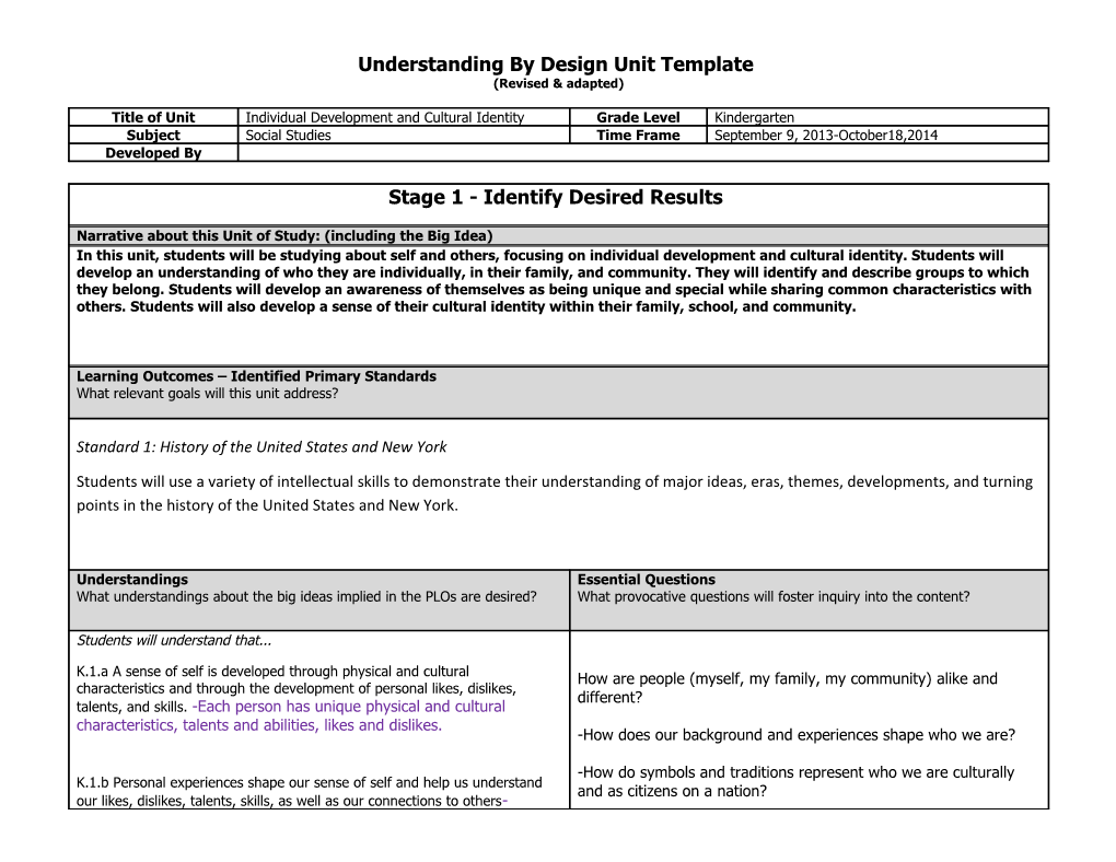 Understanding by Design Unit Template s5