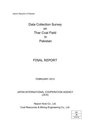 Data Collection Survey on Thar Coal Field in Pakistan FINAL REPORT