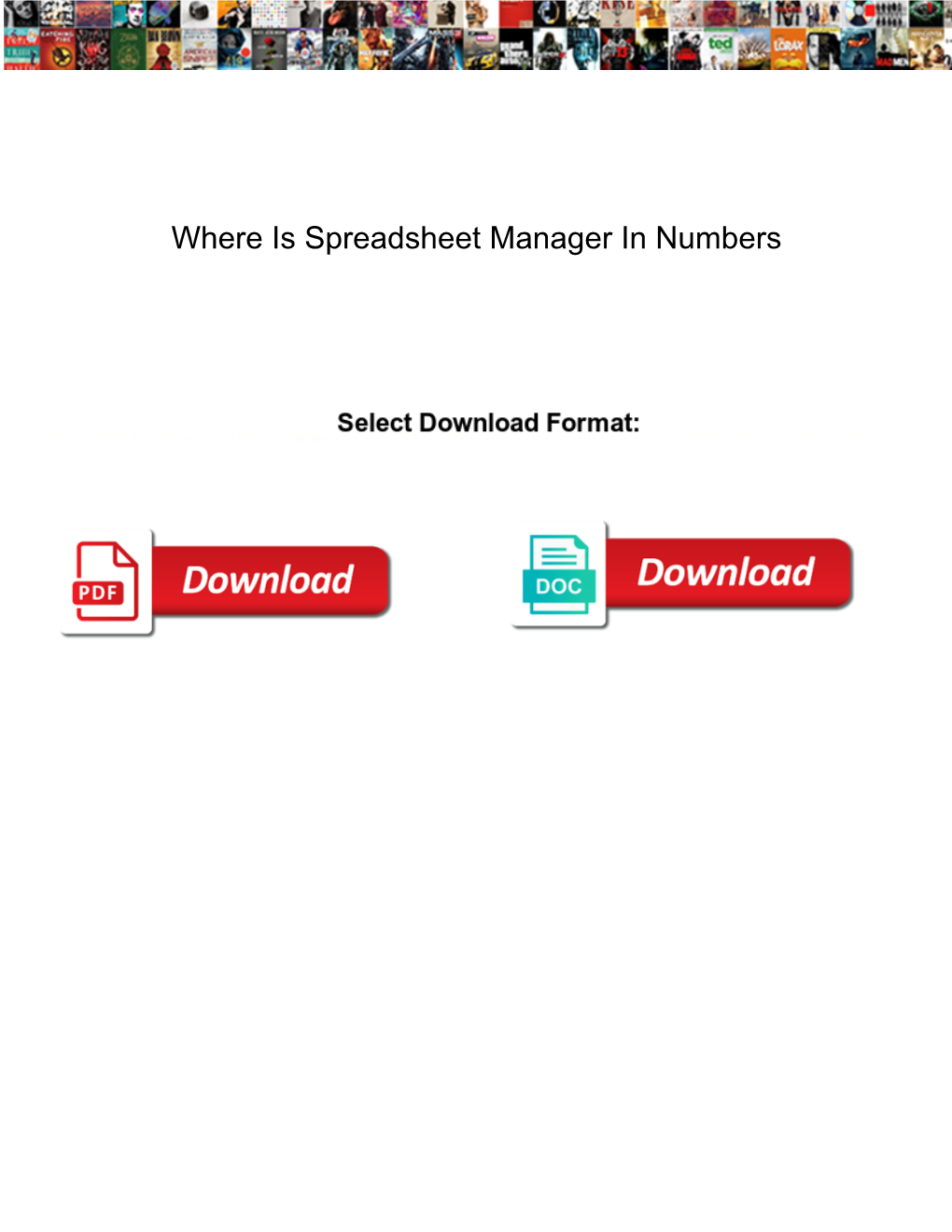 Where Is Spreadsheet Manager in Numbers