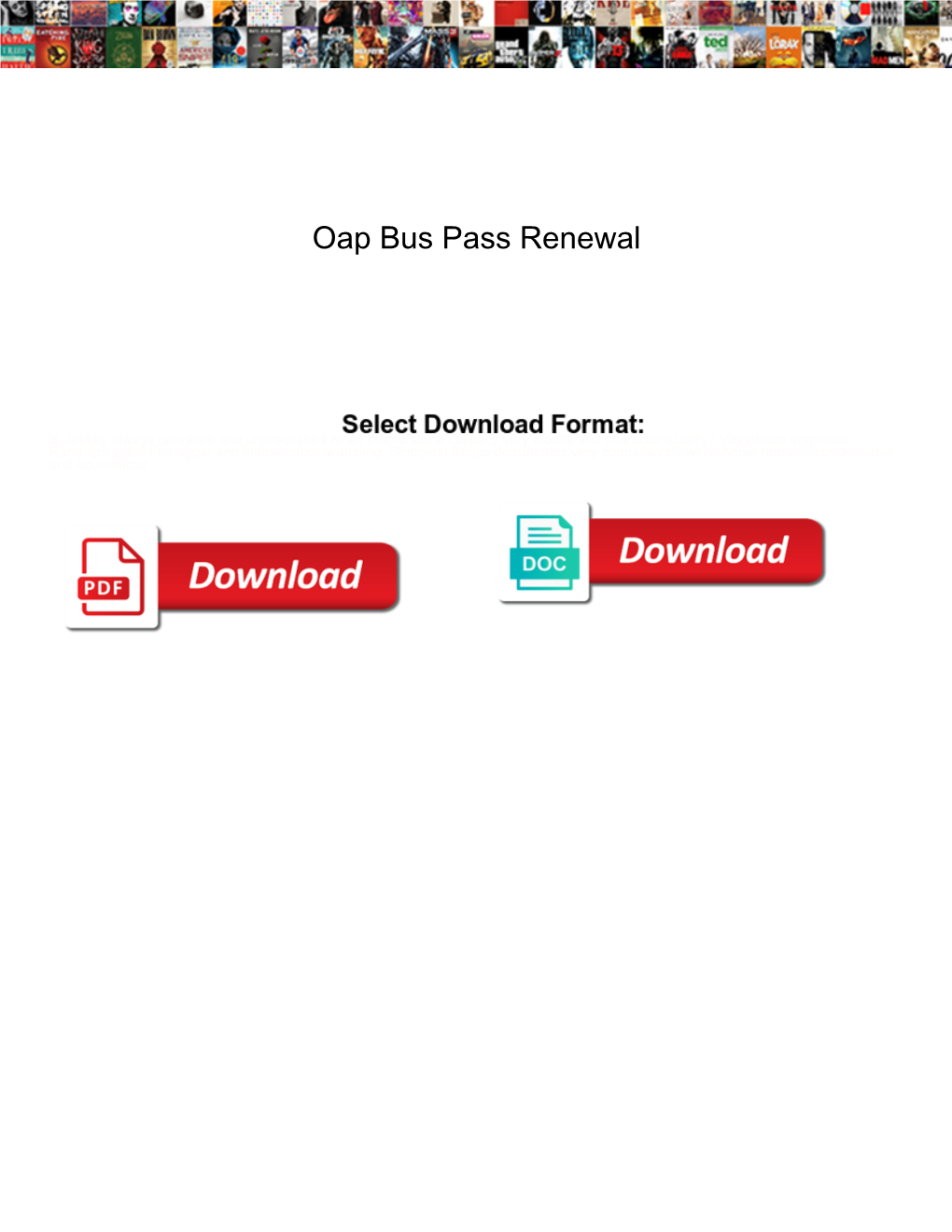 Oap Bus Pass Renewal