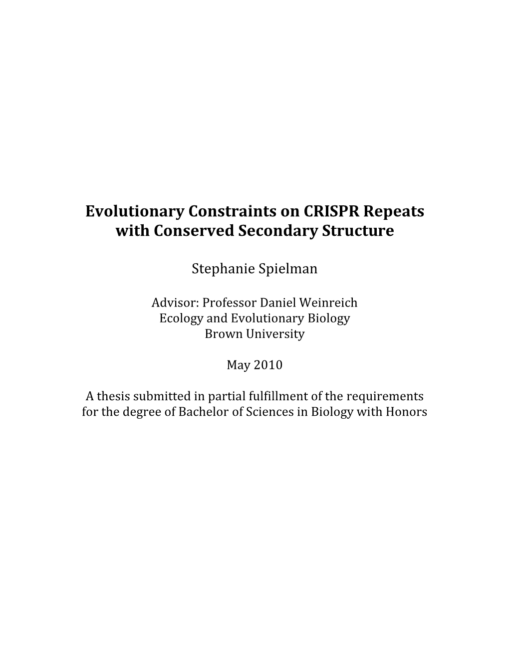 Evolutionary Constraints on CRISPR Repeats with Conserved Secondary Structure