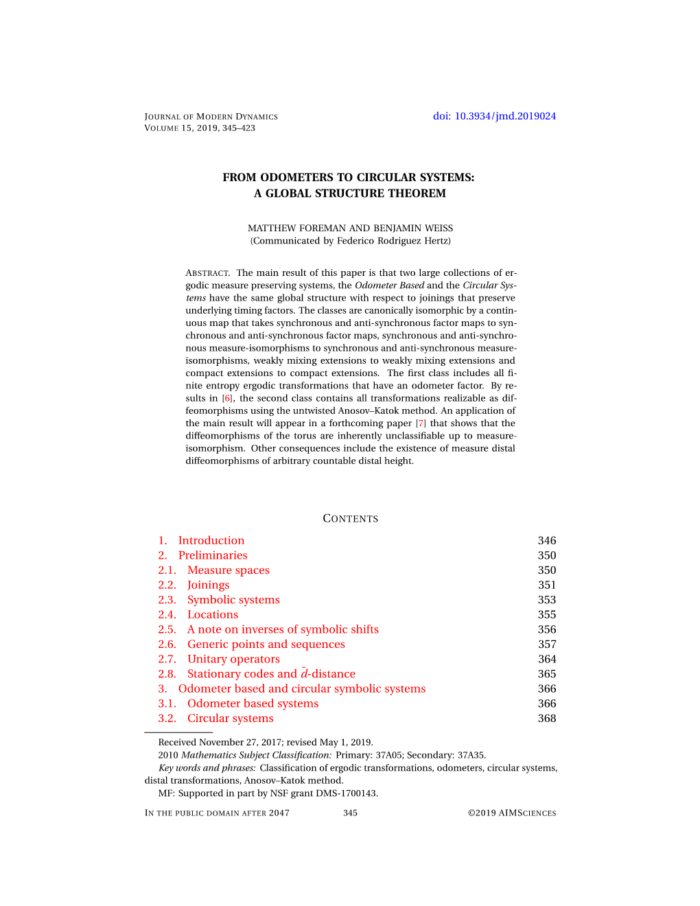 From Odometers to Circular Systems: a Global Structure Theorem