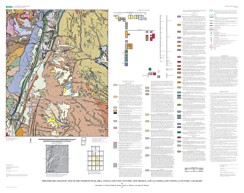 PRELIMINARY GEOLOGIC MAP of the VERMEJO PEAK AREA, COLFAX and TAOS COUNTIES, NEW MEXICO, and LAS ANIMAS and COSTILLA COUNTIES, COLORADO by Christopher J