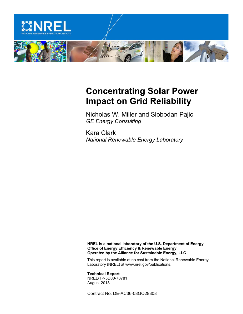 Concentrating Solar Power Impact on Grid Reliability Nicholas W