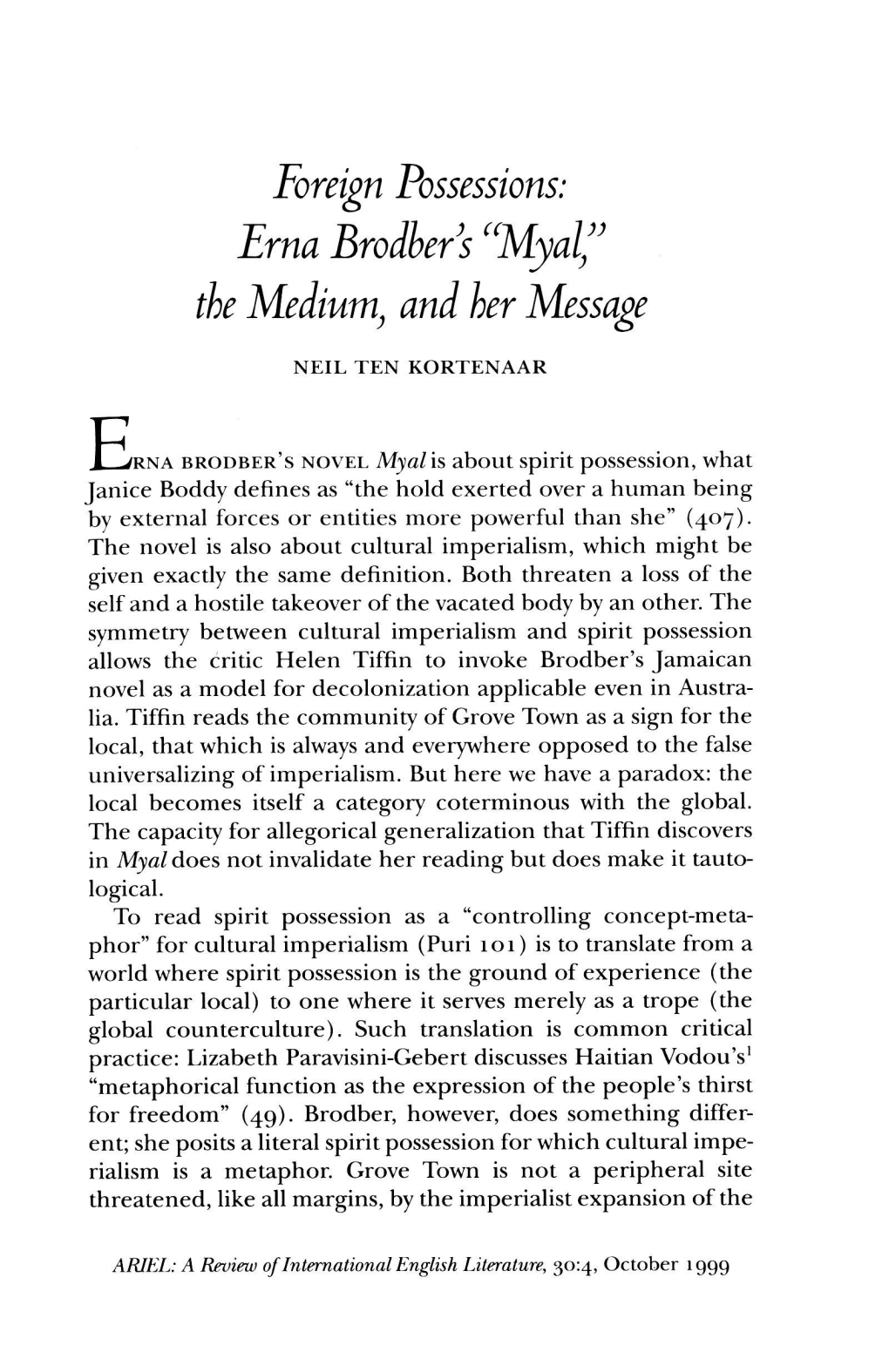 ERNA BRODBER's "MYAL" 53 Rationalism"; They Regard Sin As a Matter of Undisciplined Behaviour