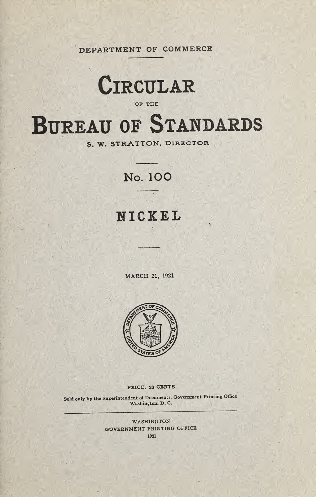 Circular of the Bureau of Standards No