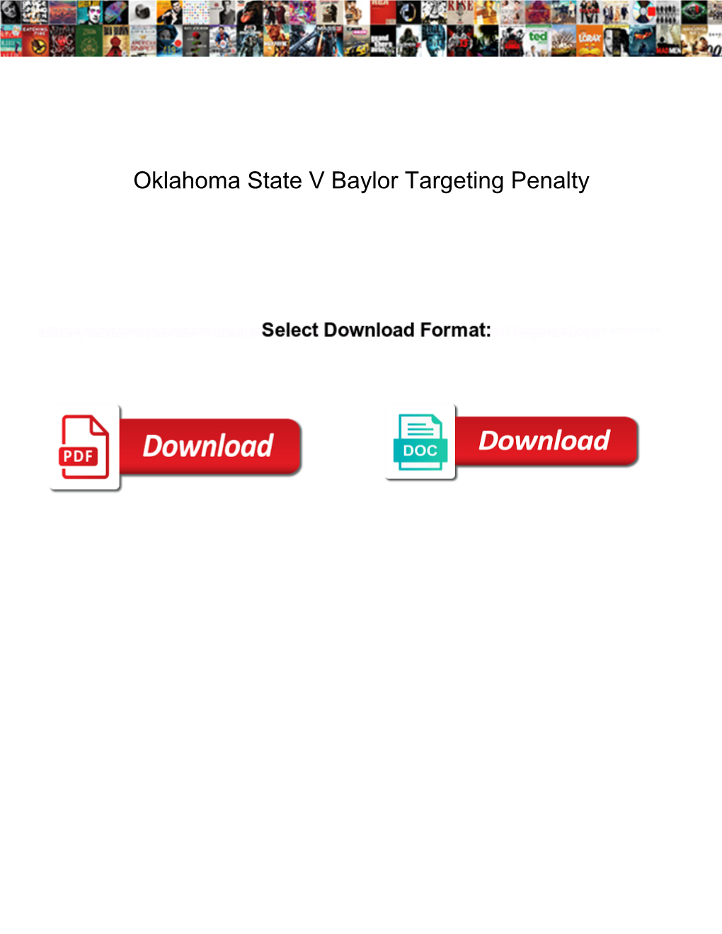 Oklahoma State V Baylor Targeting Penalty