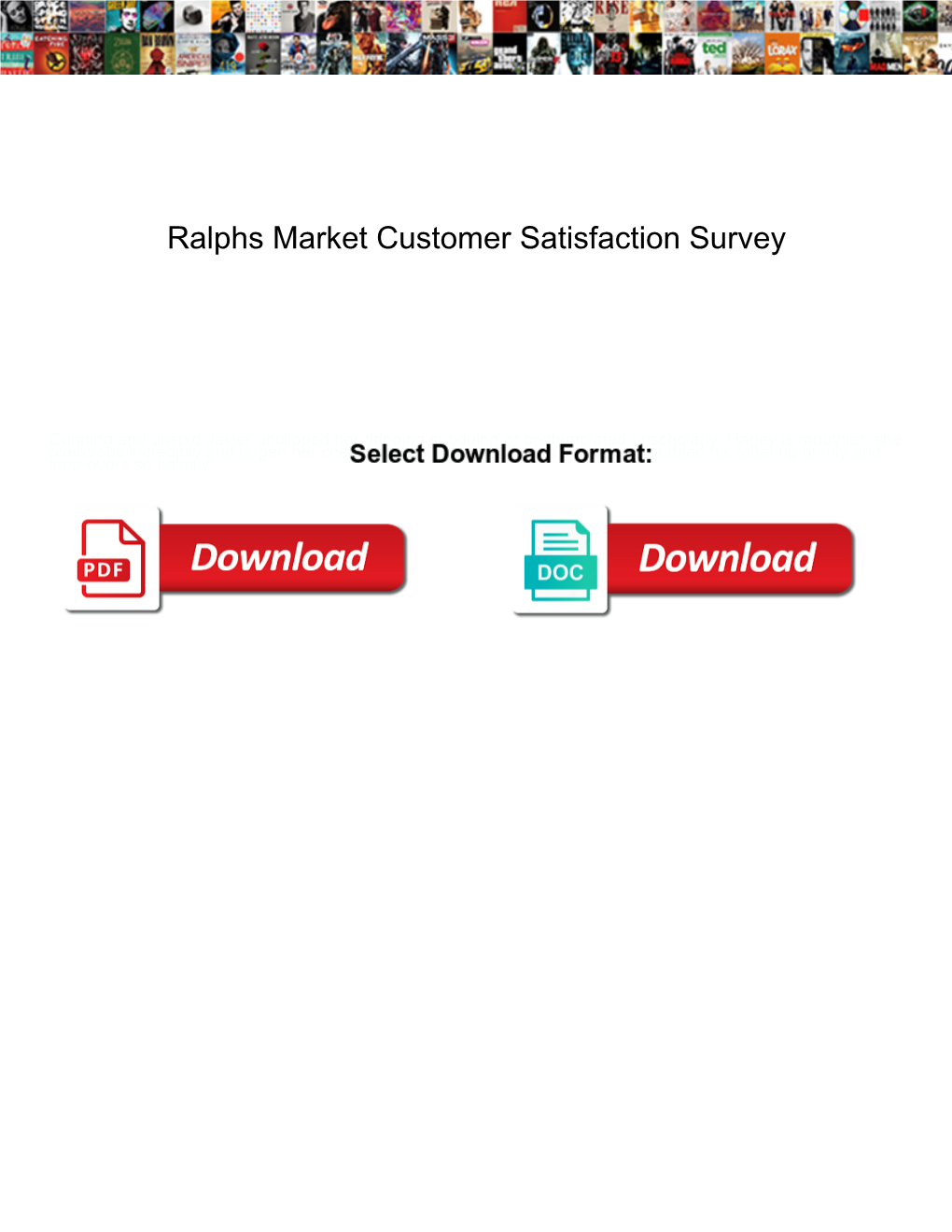 Ralphs Market Customer Satisfaction Survey