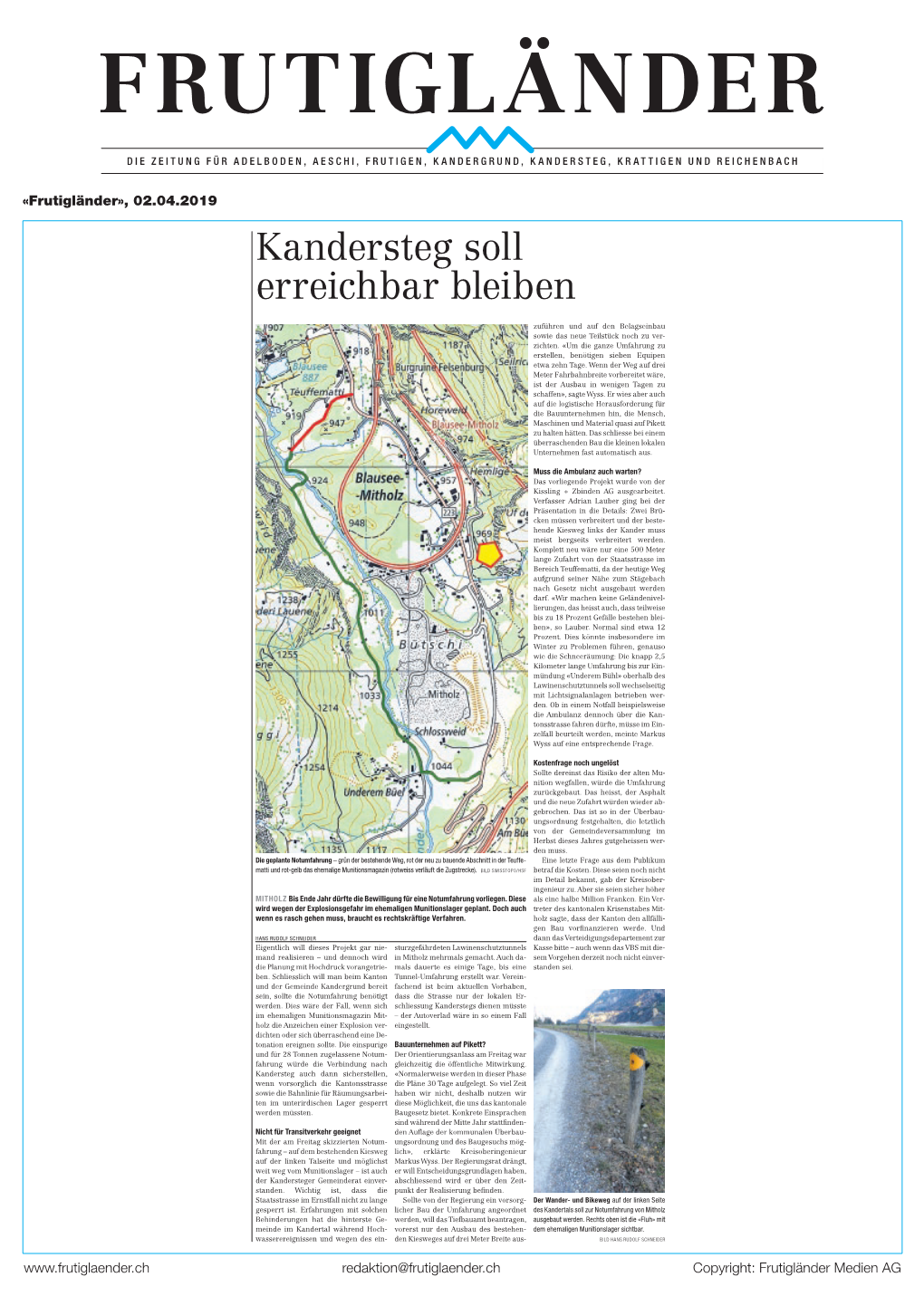 Kandersteg Soll Erreichbar Bleiben