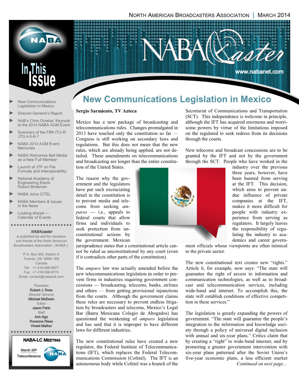 New Communications Legislation in Mexico