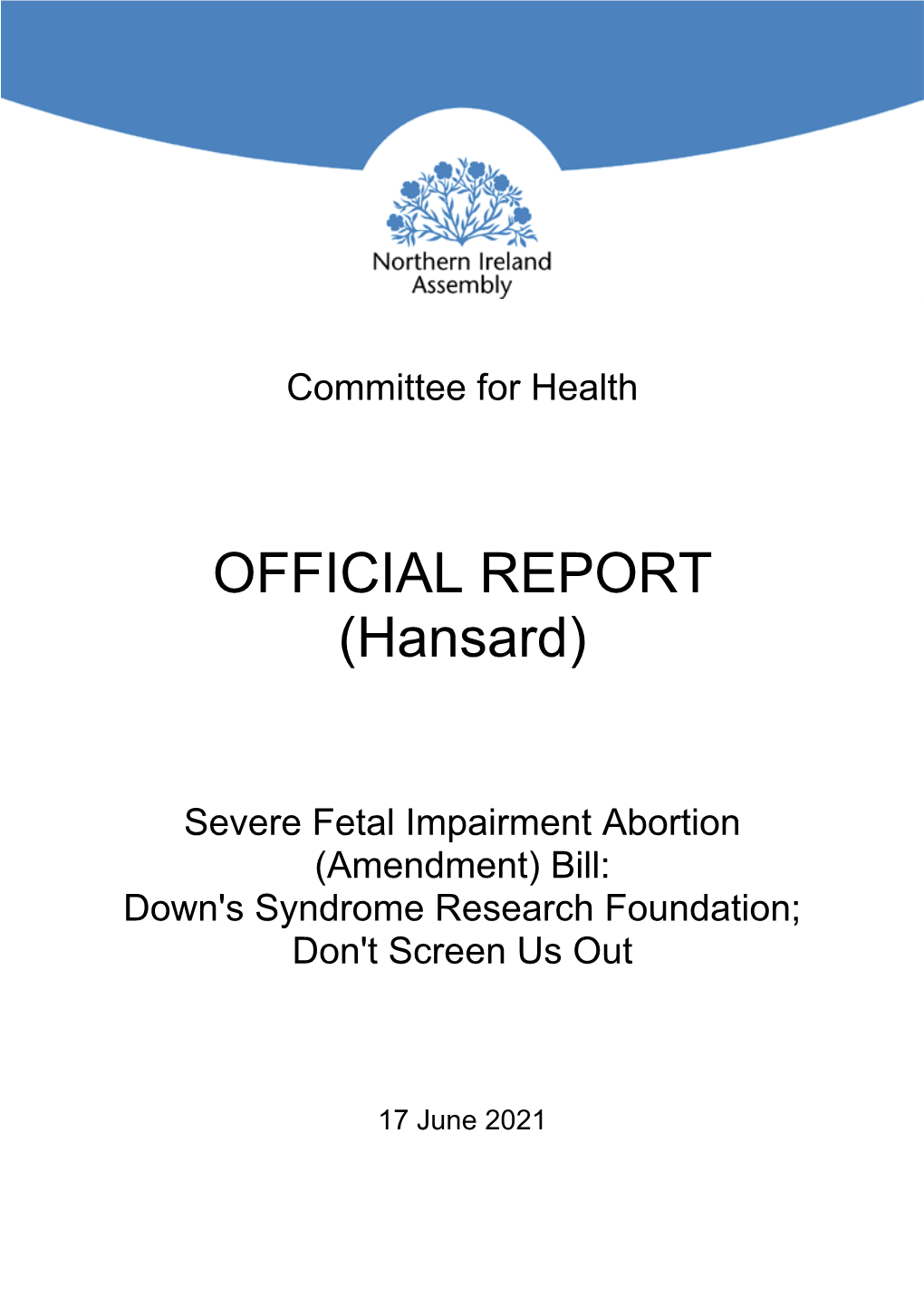 OFFICIAL REPORT (Hansard)